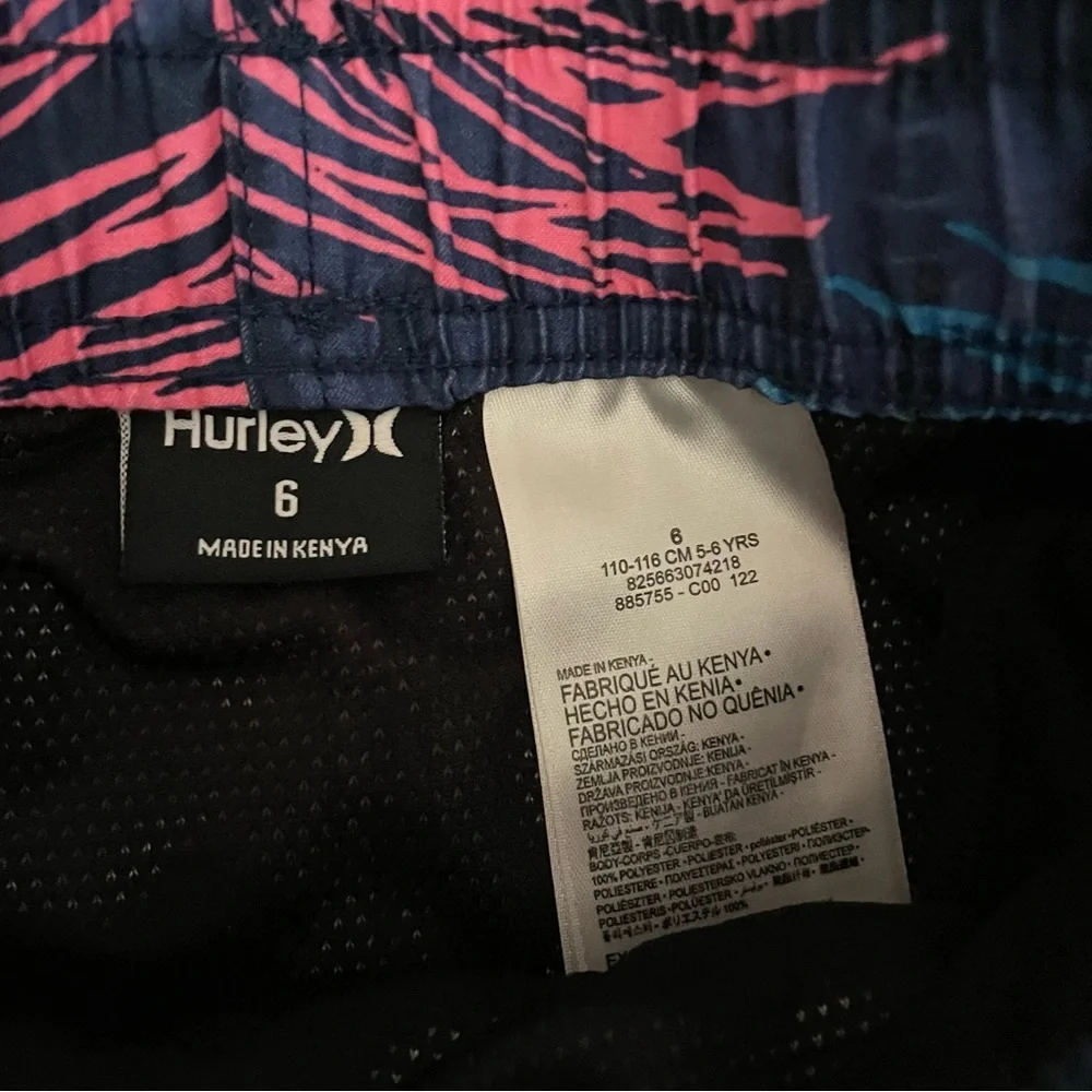 Hurley Tropical Leaf Print Swim trunks